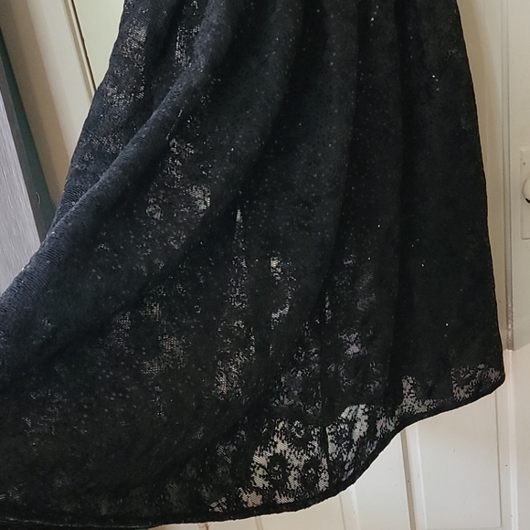 Black Lace Sequin Skirt - Picture 5 of 6